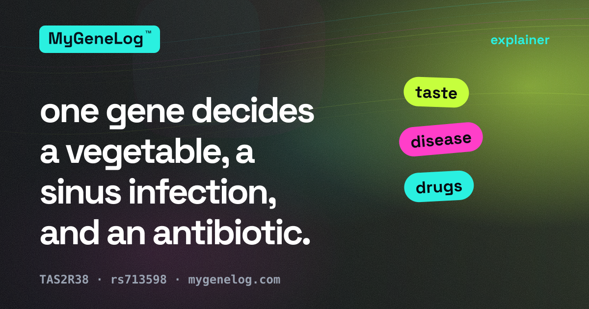 One gene decides a vegetable, a sinus infection, and whether a child finishes their antibiotics — TAS2R38, rs713598