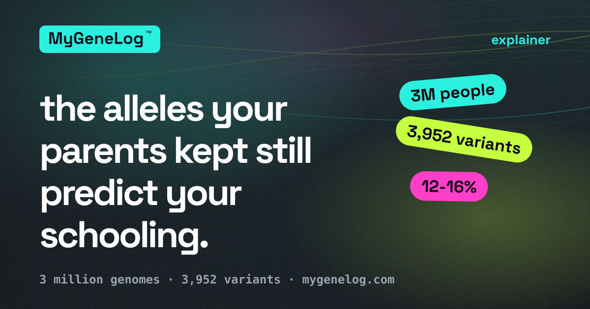 The Alleles Your Parents Kept Still Predict Your Schooling